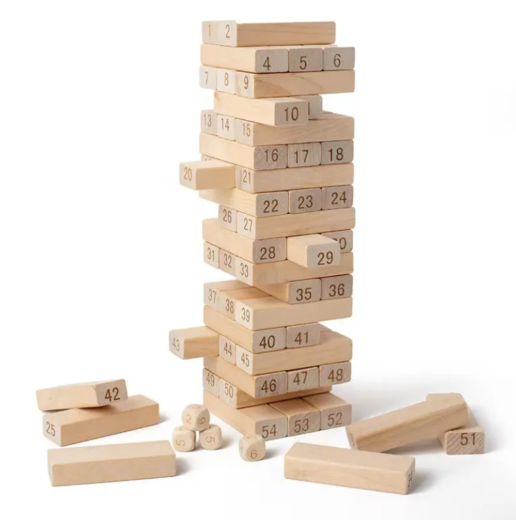 Tour d’empilage numérotée -  jeu de bois de construction